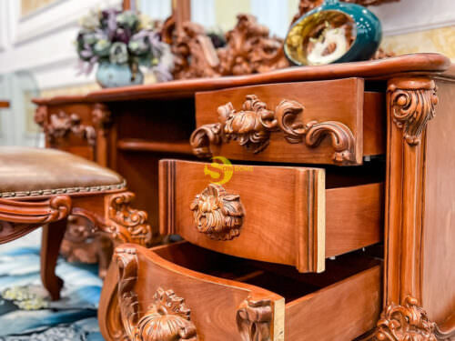 Bàn trang điểm hoàng gia gỗ gõ đỏ - BP029