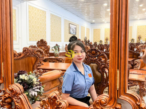 Bàn trang điểm hoàng gia gỗ gõ đỏ - BP029