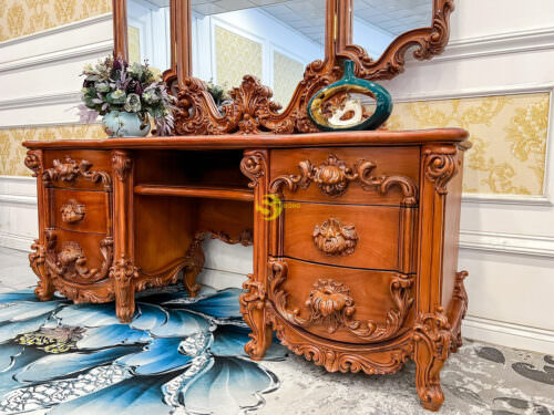 Bàn trang điểm hoàng gia gỗ gõ đỏ - BP029