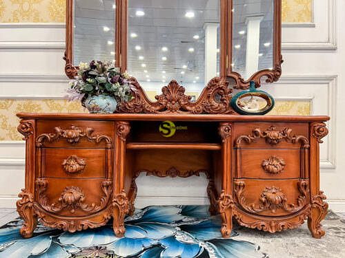 Bàn trang điểm hoàng gia gỗ gõ đỏ - BP029