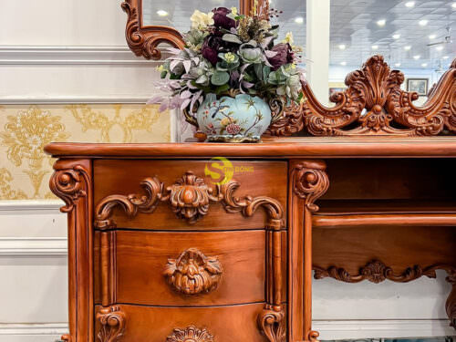 Bàn trang điểm hoàng gia gỗ gõ đỏ - BP029