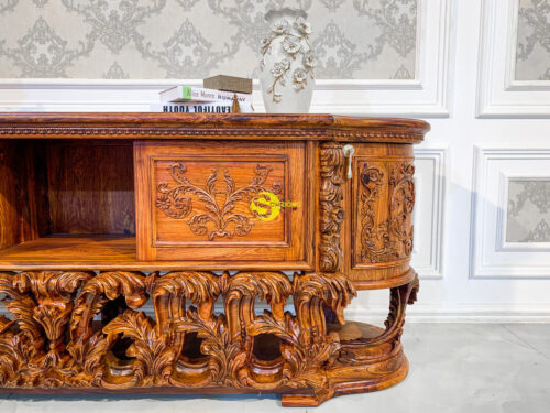 Tủ tivi cổ điển gỗ cẩm lai phong cách hoàng gia - TTV462