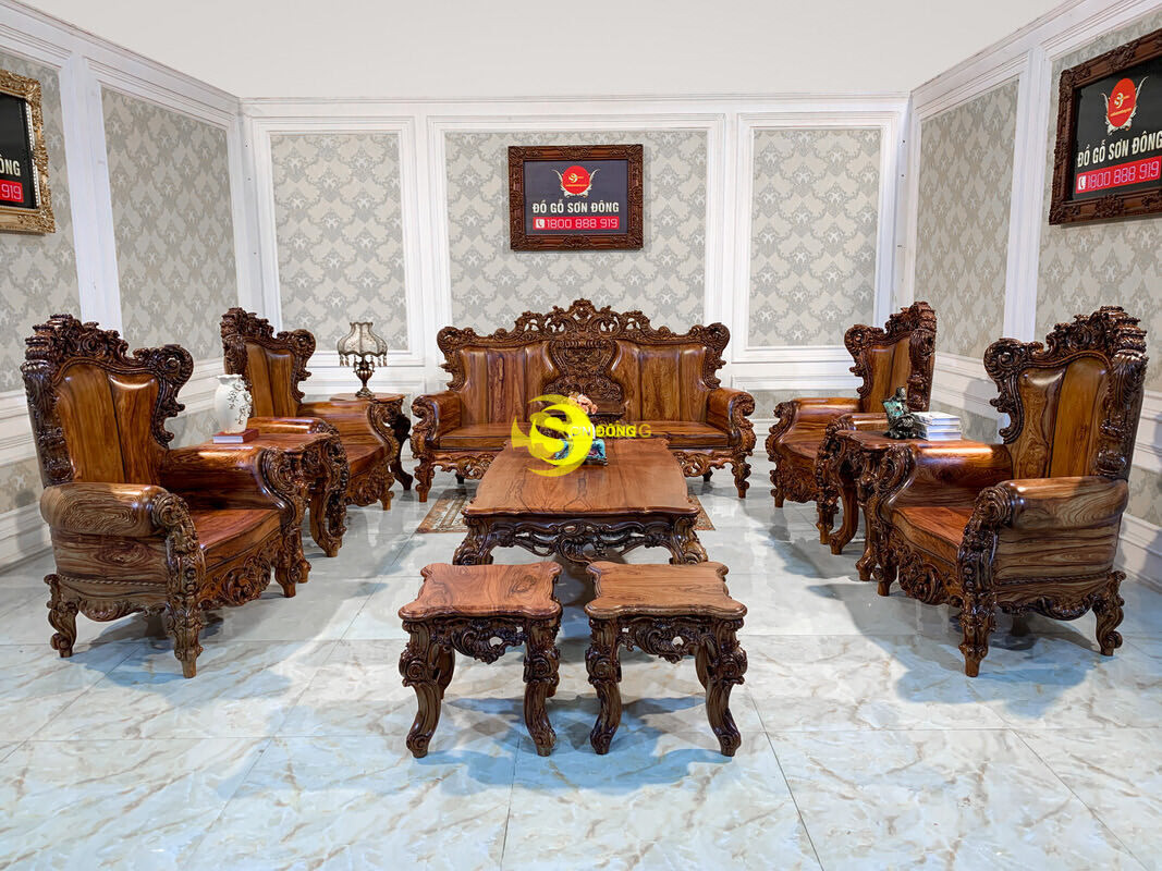 Bộ Sofa Gỗ Cao Cấp Hoàng Gia Super Luxury 12 Món BBG5586