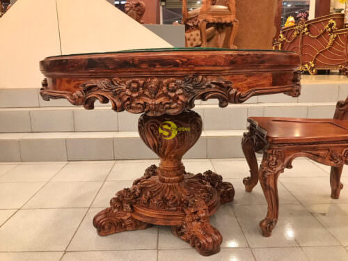 Bàn ăn Fidia Cẩm Lai Việt mặt Nu Gõ Đỏ thượng hạng - BA409 - Ảnh 6