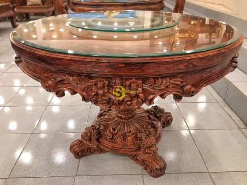 Bàn ăn Fidia Cẩm Lai Việt mặt Nu Gõ Đỏ thượng hạng - BA409 - Ảnh 2