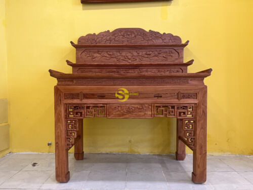 Bàn thờ chung cư tam cấp hoa sen hương đá 1.53m - SD245 - Ảnh 6