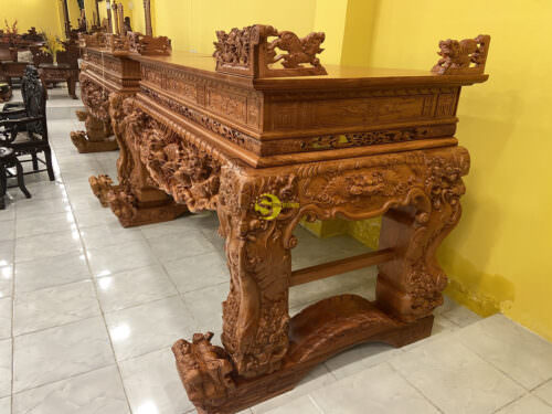 Sập thờ tứ linh hương đá chân 24 VIP - SD254 - Hình ảnh 8