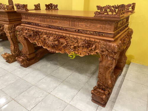 Sập thờ tứ linh hương đá chân 24 VIP - SD254 - Hình ảnh 6