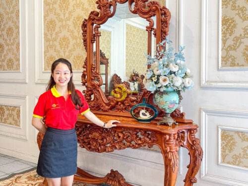 Bàn trang trí specchiere e consoll gỗ gõ đỏ - BTT230