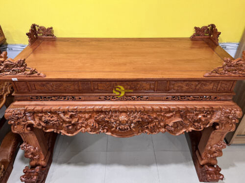 Sập thờ tứ linh VIP gỗ hương đá chân 18 - SD218 - Hình ảnh 3