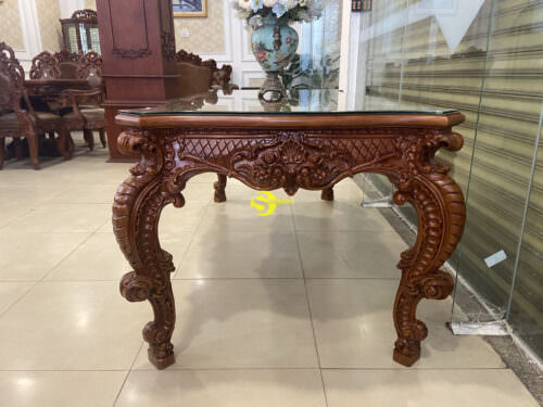 Bàn ăn hoàng gia gỗ gõ đỏ cao cấp - BA231