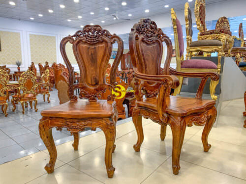 Bộ bàn ăn cổ điển gỗ cẩm lai 12 ghế BBA410