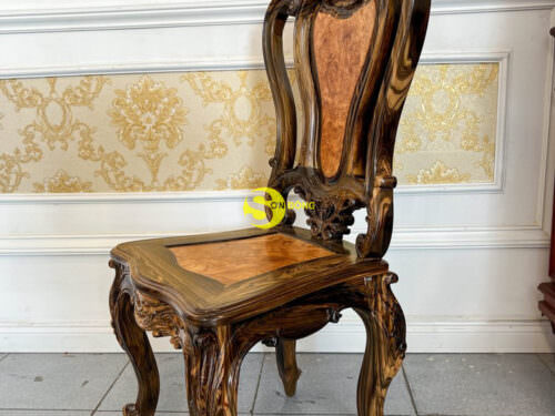 Bộ bàn ăn gỗ mun sọc cẩn nu đẳng cấp hoàng gia BBA2598C