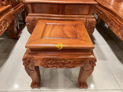Bộ bàn ghế đào chim gỗ hương đá 6 món tay 12 bàn chạm BBG043A