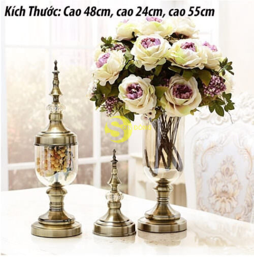 Bộ Bình Hoa Thuỷ Tinh Luxury Trang Trí Bàn Ăn Cao Cấp DCBH01 - Hình ảnh 7