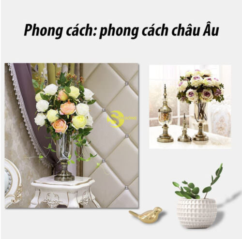 Bộ Bình Hoa Thuỷ Tinh Luxury Trang Trí Bàn Ăn Cao Cấp DCBH01 - Hình ảnh 6