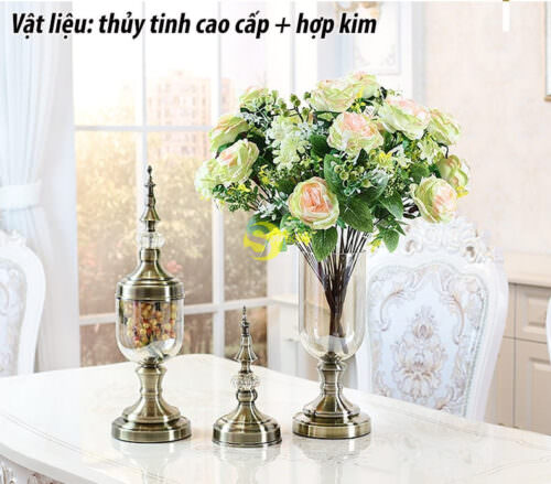 Bộ Bình Hoa Thuỷ Tinh Luxury Trang Trí Bàn Ăn Cao Cấp DCBH01 - Hình ảnh 4