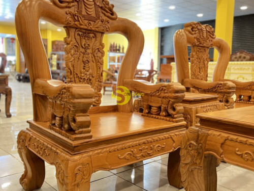 Bộ Bàn Ghế Gõ Đỏ Quốc voi mặt liền 6 món tay 12 - BBG340 24 Bộ Bàn Ghế Gõ Đỏ Quốc voi mặt liền 6 món tay 12 - BBG340