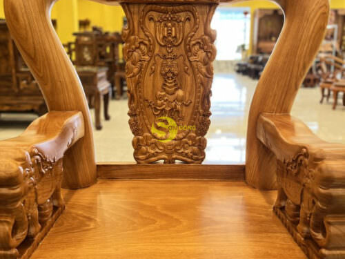 Bộ Bàn Ghế Gõ Đỏ Quốc voi mặt liền 6 món tay 12 - BBG340 22 Bộ Bàn Ghế Gõ Đỏ Quốc voi mặt liền 6 món tay 12 - BBG340