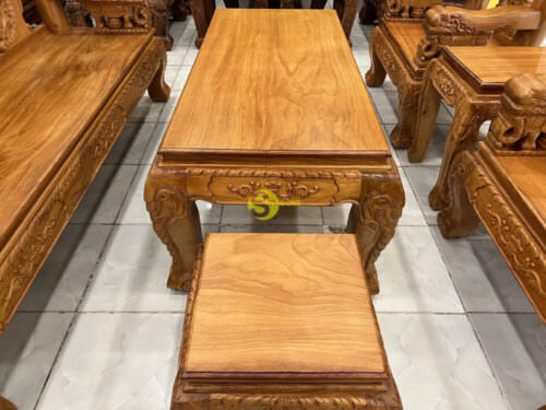 Bộ Bàn Ghế Gõ Đỏ Quốc voi mặt liền 6 món tay 12 - BBG340 32 Bộ Bàn Ghế Gõ Đỏ Quốc voi mặt liền 6 món tay 12 - BBG340
