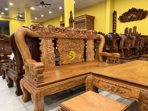 Bộ Bàn Ghế Gõ Đỏ Quốc voi mặt liền 6 món tay 12 - BBG340 29 Bộ Bàn Ghế Gõ Đỏ Quốc voi mặt liền 6 món tay 12 - BBG340