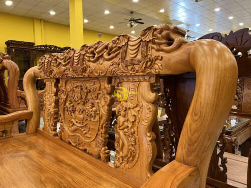 Bộ Bàn Ghế Gõ Đỏ Quốc voi mặt liền 6 món tay 12 - BBG340 28 Bộ Bàn Ghế Gõ Đỏ Quốc voi mặt liền 6 món tay 12 - BBG340