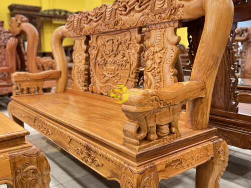 Bộ Bàn Ghế Gõ Đỏ Quốc voi mặt liền 6 món tay 12 - BBG340 26 Bộ Bàn Ghế Gõ Đỏ Quốc voi mặt liền 6 món tay 12 - BBG340