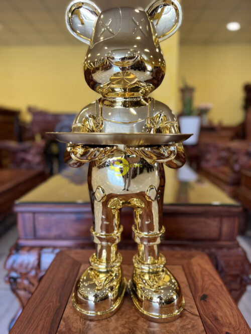 Gấu BEARBRICK Mạ Vàng DC104 Sang Trọng