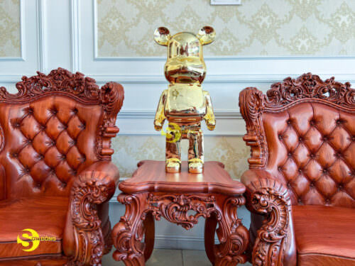 Gấu BEARBRICK Mạ Điện Vàng Bóng Size 80
