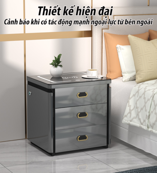 Tab Đầu Giường Két Sắt Thông Minh 5.0 sạc pin không dây, cảm biến wifi báo động từ xa CN-KS01 - Ảnh 8