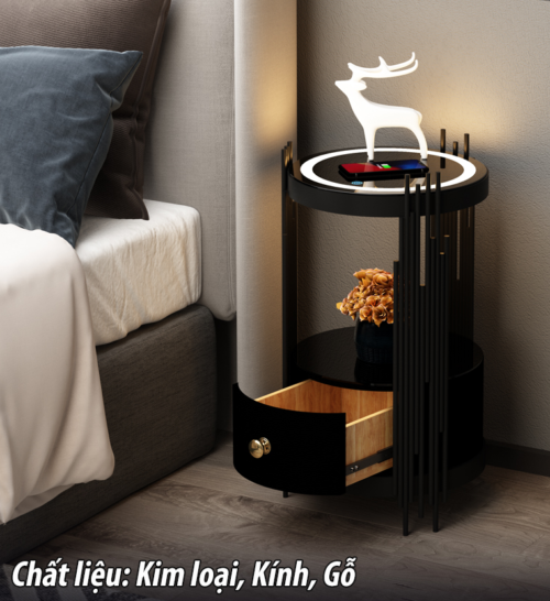 Tủ kệ Đầu Giường Thiết Kế Sang Trọng, Thông Minh CN-TDG03 - Ảnh 2