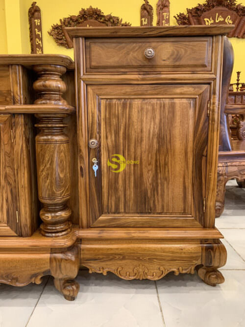Tủ Tivi Gỗ Gụ Trụ Trơn Quảng Bình TTV601 Sang Trọng