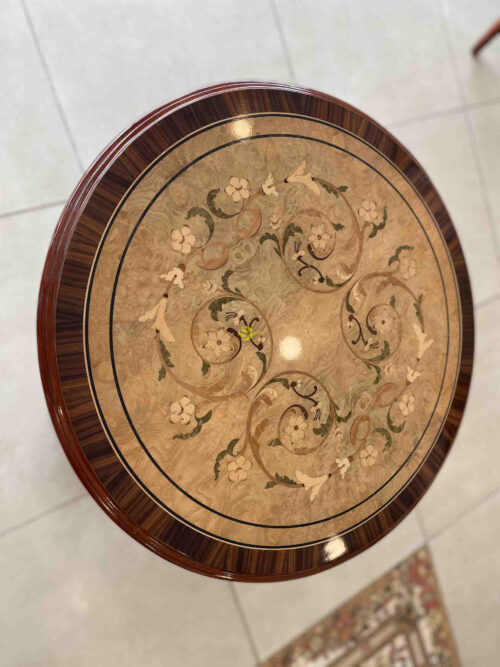 Bàn tròn trang trí SATUNIA cẩn verner 60 BTT502 - Ảnh 4