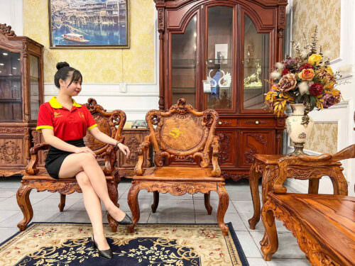 Bộ bàn ghế louis cẩm lai xin 8 món BBG315 - Ảnh 6