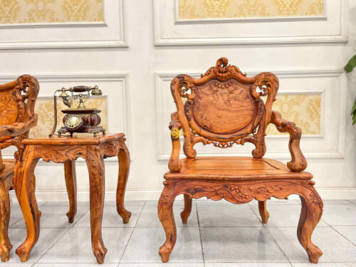 Bộ bàn ghế louis cẩm lai xin 8 món BBG315 - Ảnh 3