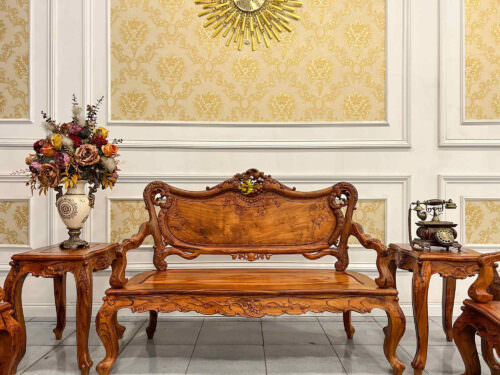 Bộ bàn ghế louis cẩm lai xin 8 món BBG315 - Ảnh 7