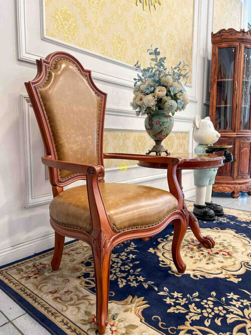 Ghế ăn louvre gỗ beech tay chủ GA605 - Ảnh 3