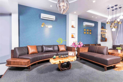 Sofa hiện đại gỗ óc chó đẹp sang xịn – SFOC009