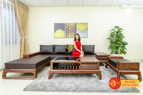 Sofa gỗ óc chó hiện đại cao cấp– SFOC014