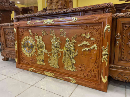 Tranh đồng hồ dát vàng tam đa T1927 - Ảnh 3