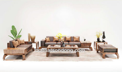 Sofa gỗ óc chó sang trọng đẳng cấp - SFOC001
