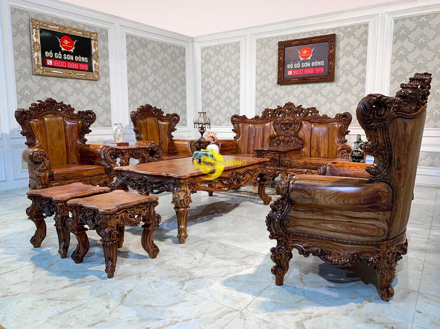 Choáng ngợp bộ bàn ghế hoàng gia làm từ gỗ quý hiếm 3 Thiết kế bàn ghế gỗ sang trọng