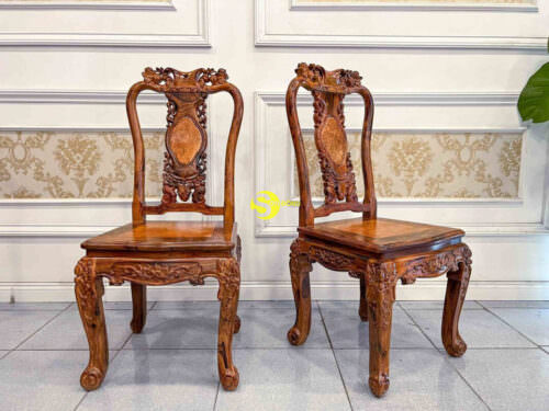 Bộ bàn ăn tròn gỗ cẩm lai cẩn nu BBA4368T