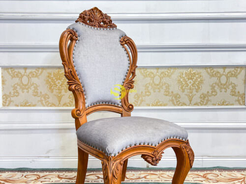 Ghế ăn amalfi gỗ gõ đỏ bọc vải cao cấp GA511