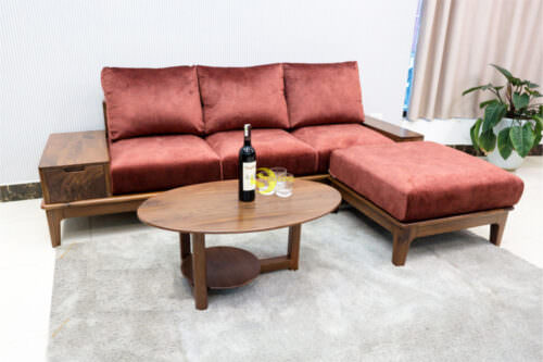 Bộ Sofa gỗ óc chó nhỏ gọn sang trọng– SFOC029