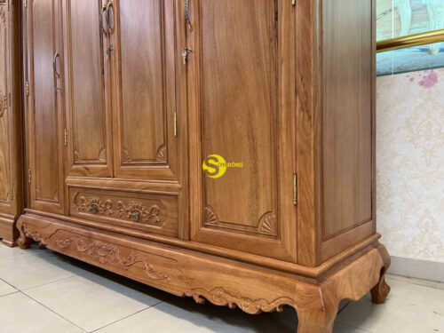 Tủ quần áo gỗ gõ đỏ TQA36