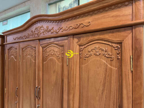 Tủ quần áo gỗ gõ đỏ TQA36