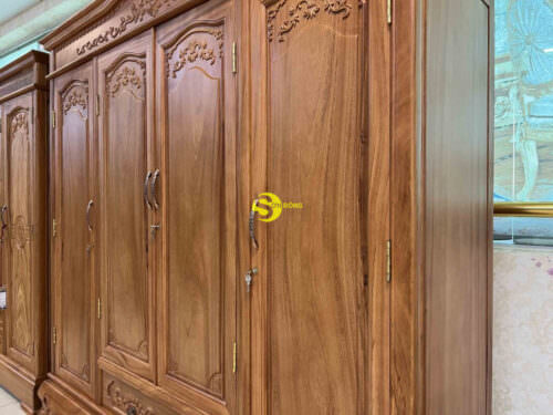 Tủ quần áo gỗ gõ đỏ TQA36