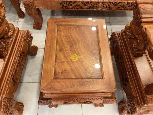 Bộ bàn ghế rồng khuỳnh gỗ hương đá tay 12 BBG602 - Hình ảnh 2