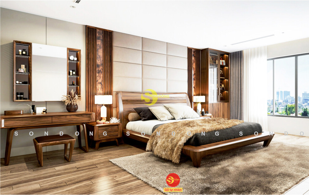 Combo Phòng ngủ Gỗ óc chó Sang trọng – PNOC002 1 Combo Phòng ngủ Gỗ óc chó Sang trọng – PNOC002